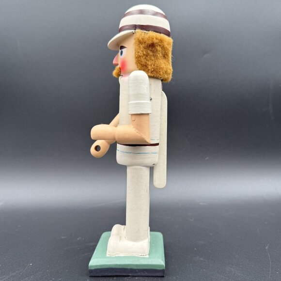 Wooden Nutcracker Wooden Figurine White & Brown Design 10" Holiday Christmas - Picture 3 of 8